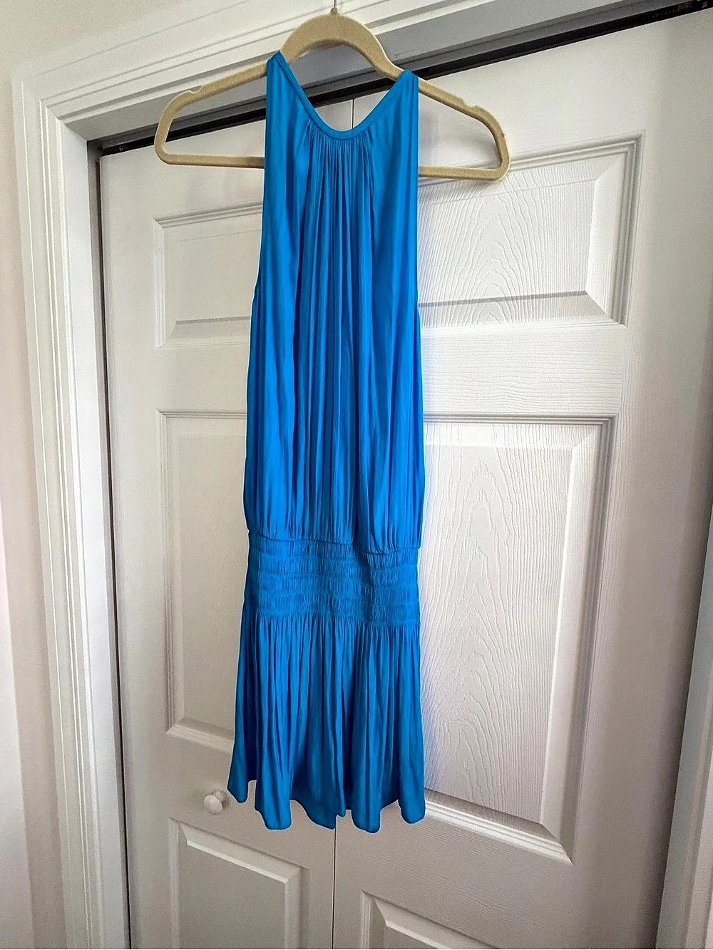 Ramy Brook Paris Sleeveless Dress in Sea Blue Size Mediim